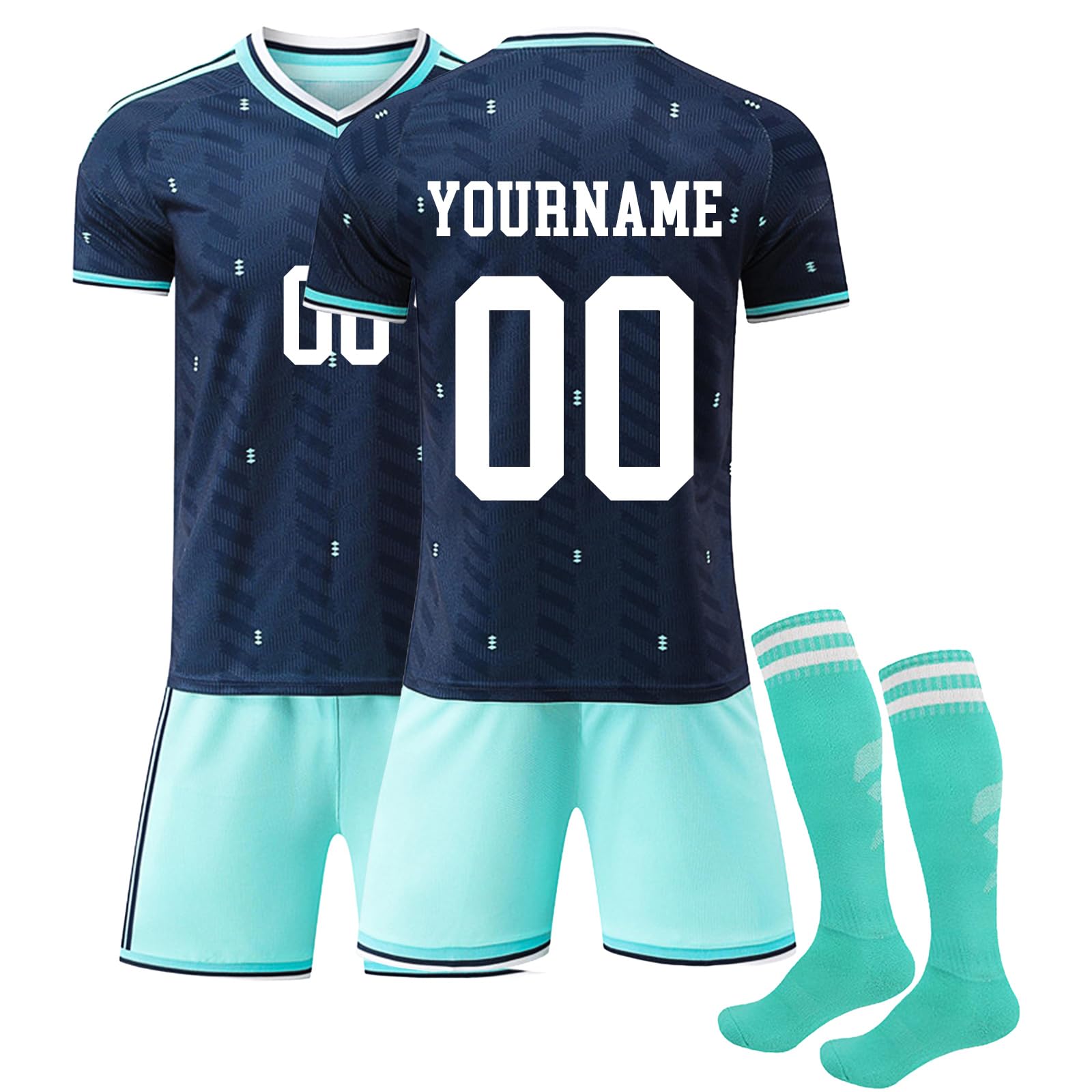 Deutschland Trikot Kinder WM 2026 Personalisiert Trikot+Short mit Eigenem Namen/Nummer für Herren/Kinder, Männer Fussball Jungen Mädchen, T-Shirt, Shorts and Socks Outfit