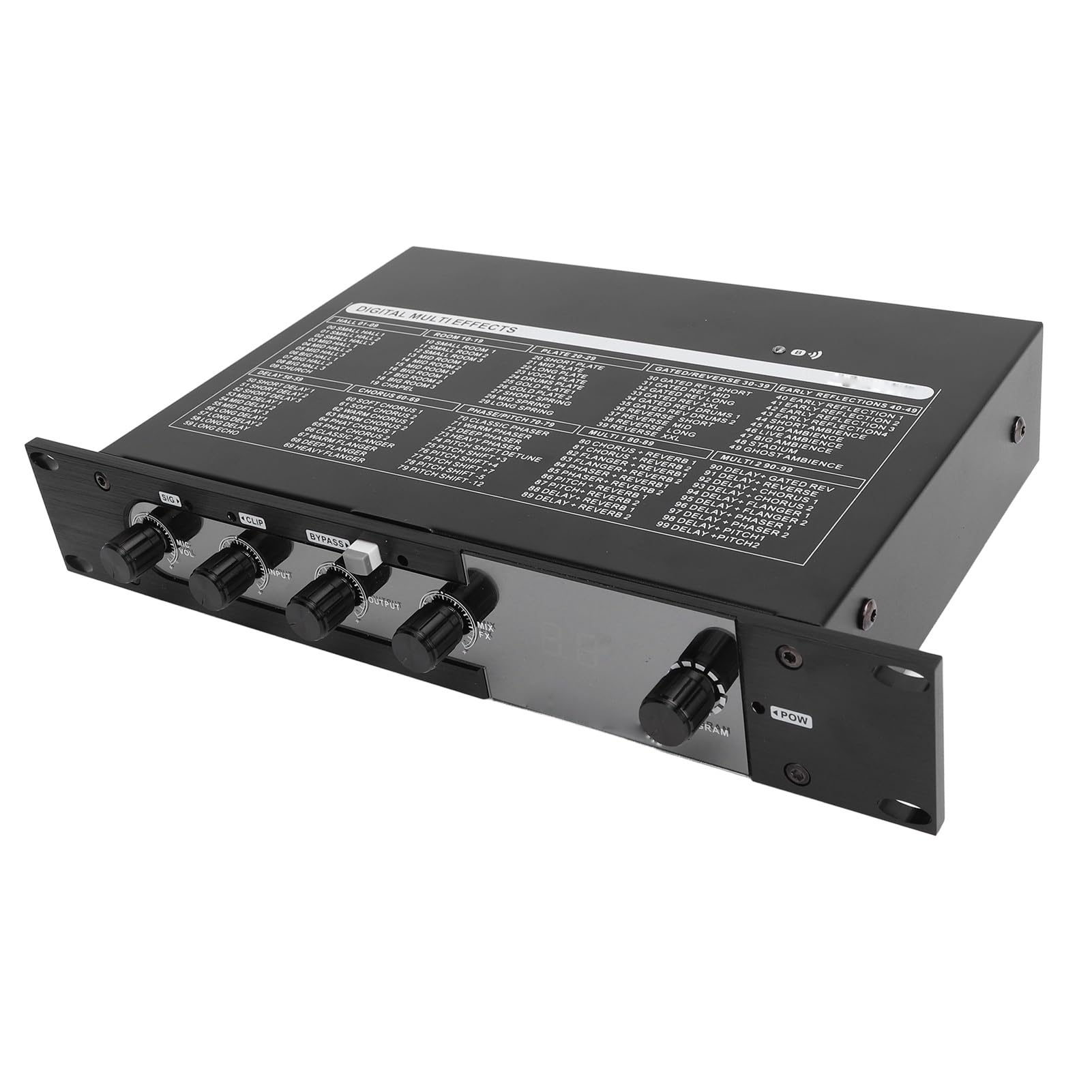 Procesador de Efectos de Sonido Digital, 100-240V 99 DSP Efectos Preestablecidos Mezclador Digital de Metal para Presentación Profesional (Enchufe de la UE)