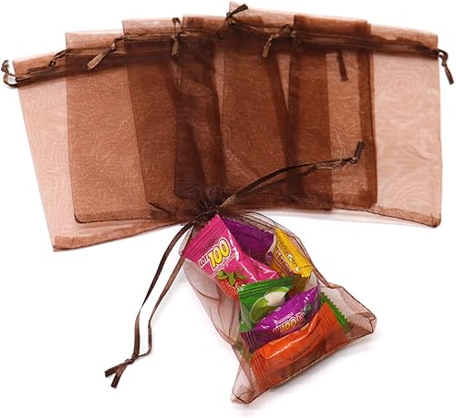 Miniatura 344 de Dealglad 100pcs Drawstring Organza bolsas de joyería caramelo para fiestas, casamientos, regalos Negro