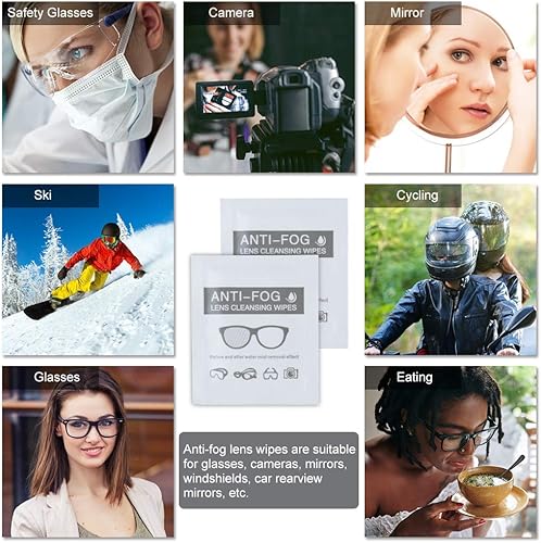 Miniatura 4 de Alibeiss Toallitas antivaho para lentes prehumedecidas, 6 x 5 pulgadas, para lentes de ojos (paquete de 30)