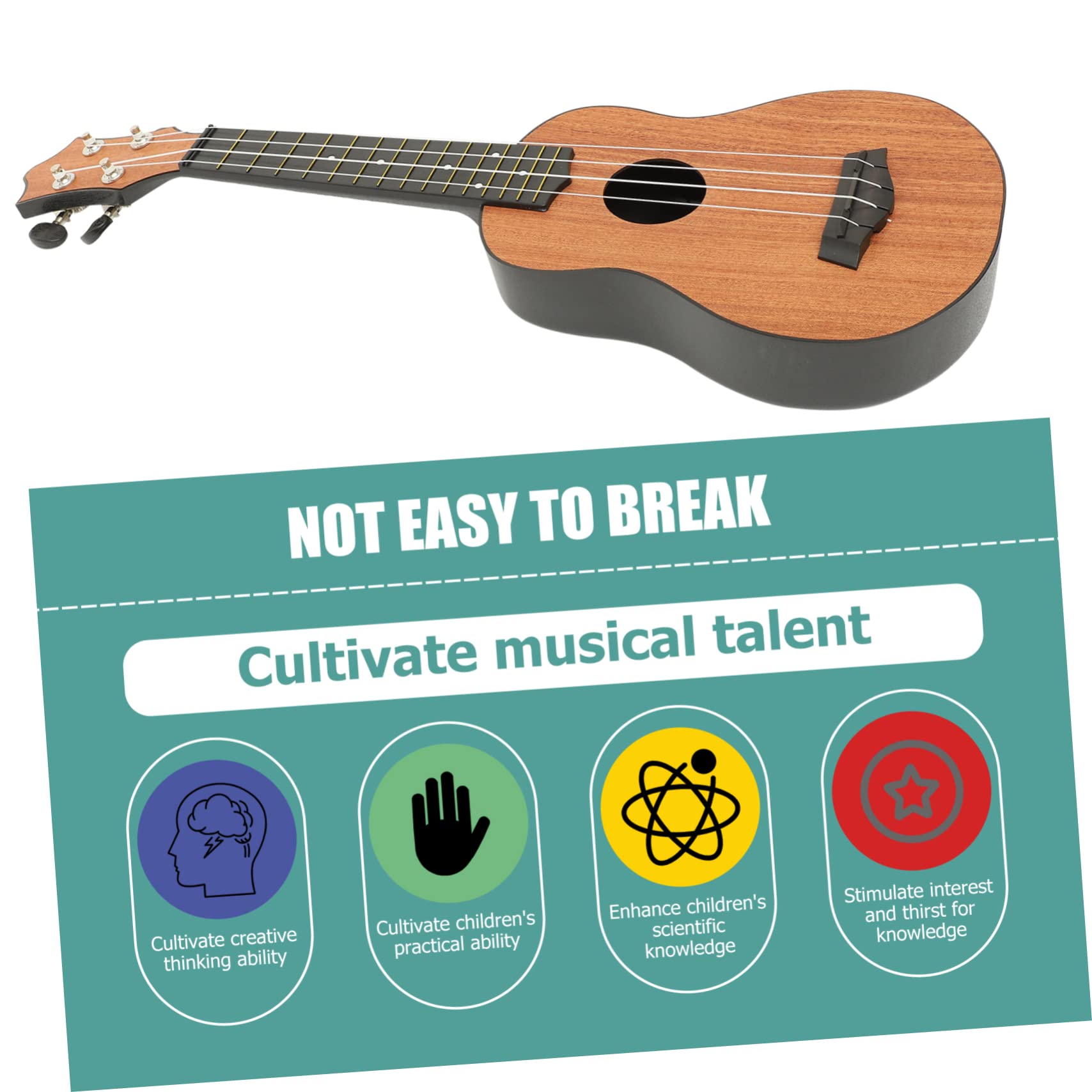 Ukulele per Principianti in Legno, Strumento Musicale a 4 Corde per Ragazzo Ragazza, per Pratica ed Educazione Musicale
