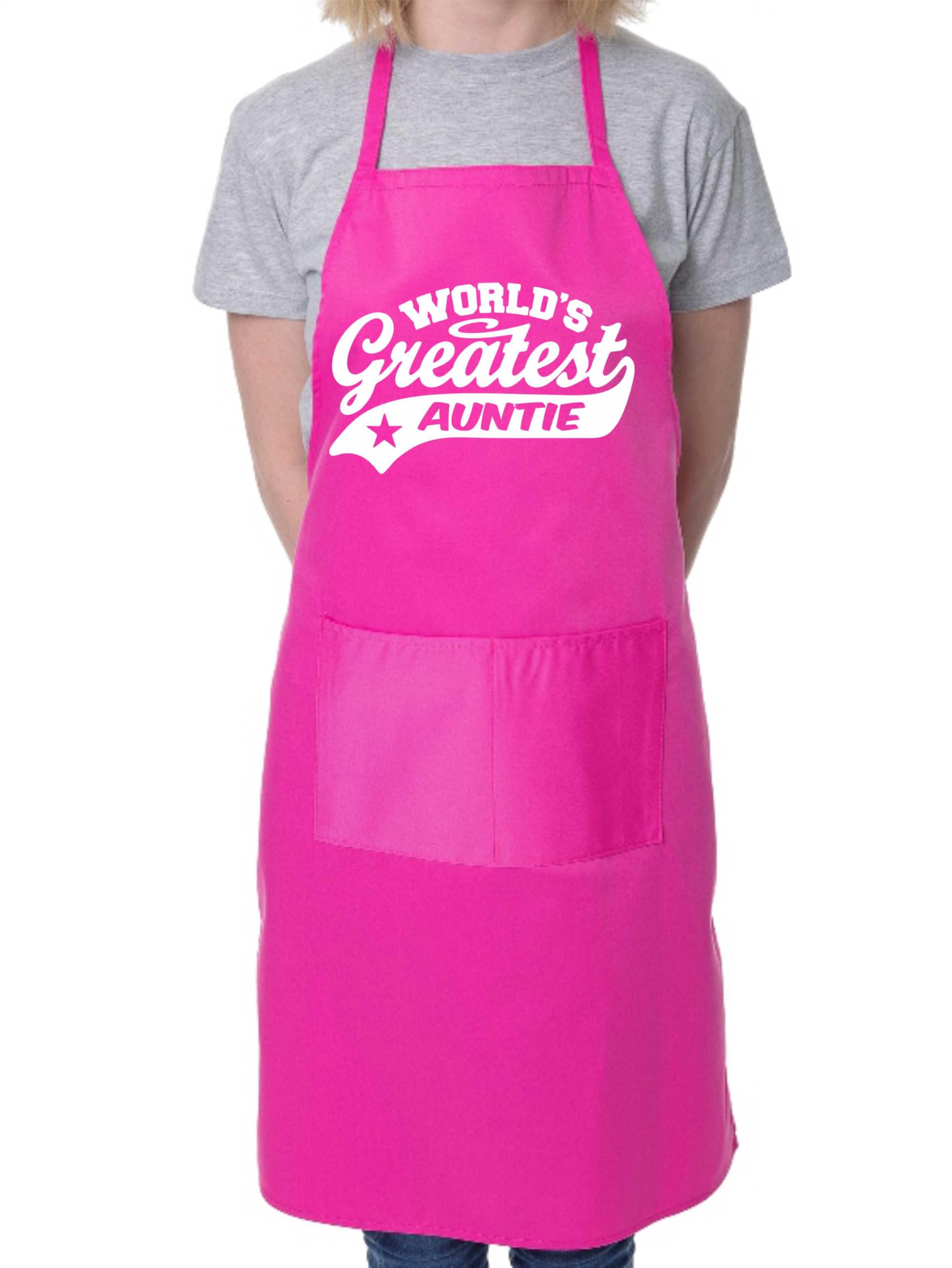 Print4U Apron Greatest Auntie Gift For Her Birthday Mother's Day Present Pink