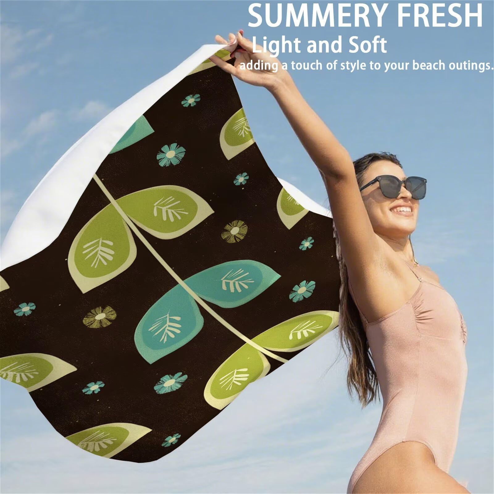 Ręcznik plażowy, liliowy, z mikrofibry, ręcznik plażowy XXL, 220 x 100 cm, 2 sztuki, nie zawiera piasku, super chłonny, ręcznik sportowy, do pływania, na podróż, urlop, do leżenia, ogrodu, na kemping