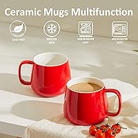 Vista 6 de Teocera 16oz Ceramic Coffee Mugs Set of 4 – Stackable Latte Cups, Microwave, Dishwasher & Oven Safe – Ideal for Coffee, Cappuccino, Hot Chocolate