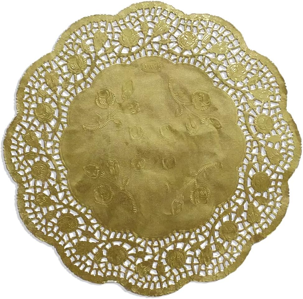 Kunze Doily Round Gold Embossed Kaschiertes Paper, Pack of 100 (26.7 cm), 26.7 x 26.7 x 1 cm, – Units