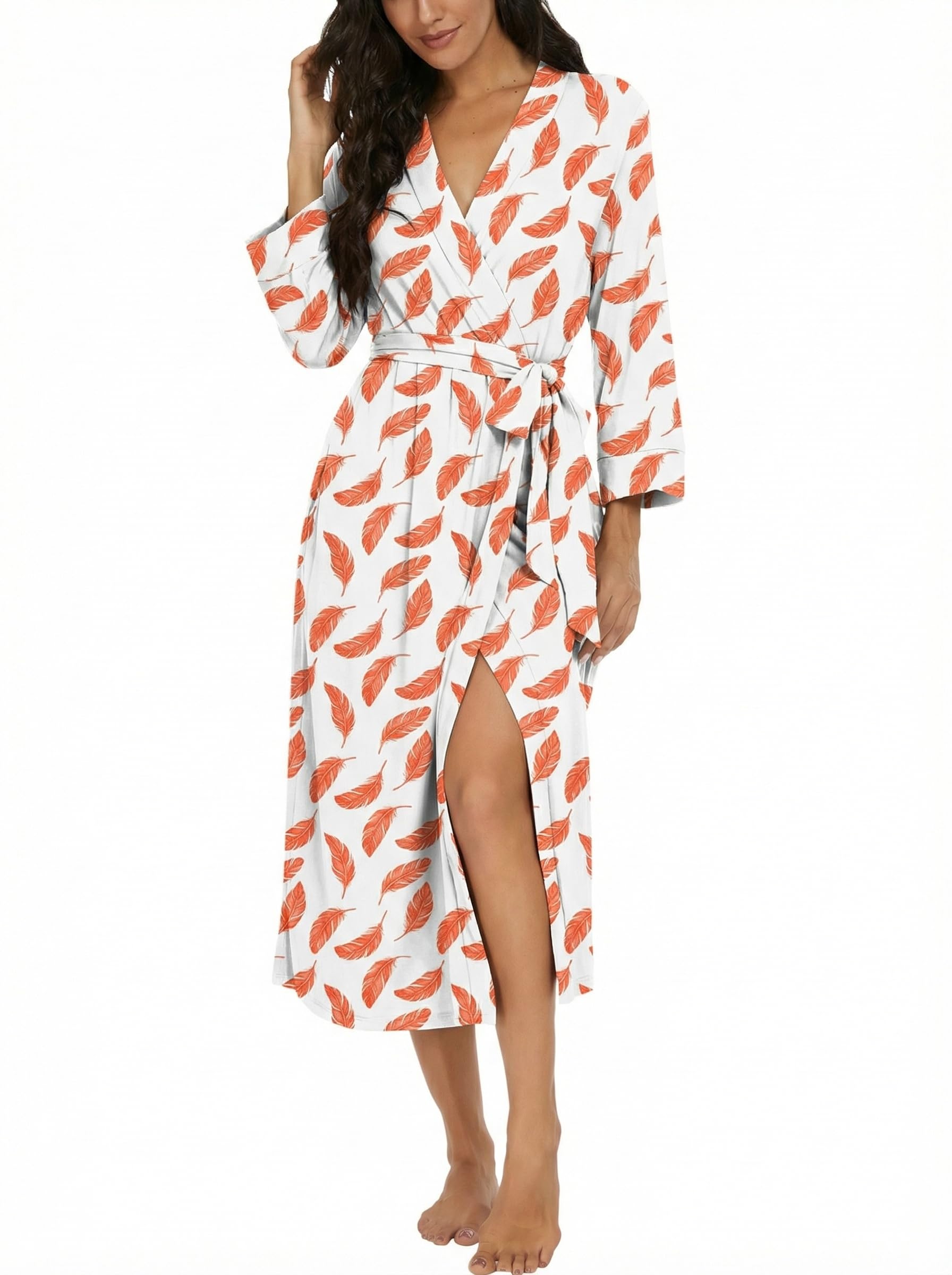 VINTATRE Robes for Women Long Knit Bathrobe XS-4XL