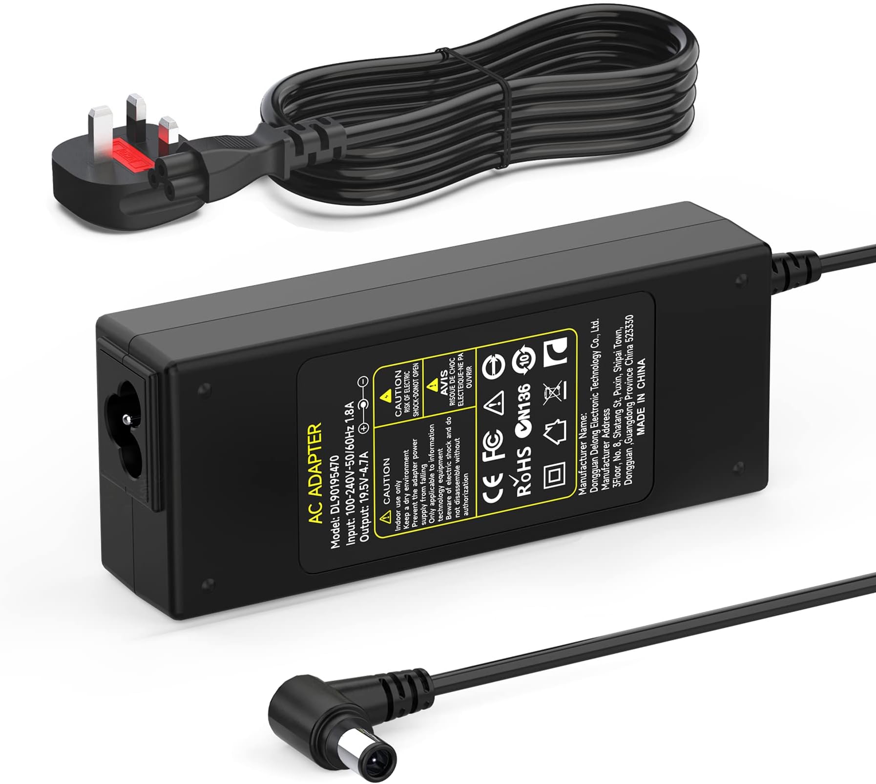 19.5V Power Cable Adapter Compatible with Sony Bravia TV 24'' 32'' 40'' 42'' KDL-24 KDL-32 KDL-40 KDL-42 W600B W650A W700B W800B, Vaio Laptop Charger PCG VGN VGP SVE14 SVE15 Power Supply