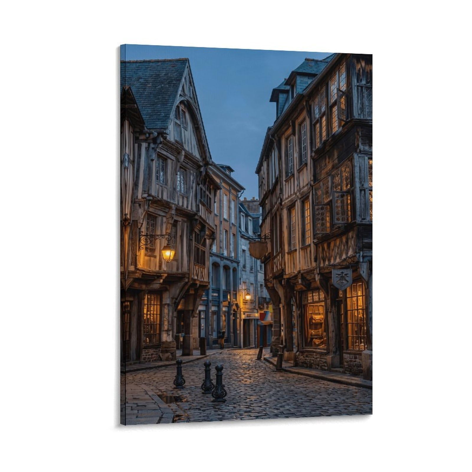 XPASHIQWC Old Street France Poster Artwork Giclee Canvas Prints Modern Canvas Wall Art Picture Wall Hanging for Home Decorations 08x12inch(20x30cm)