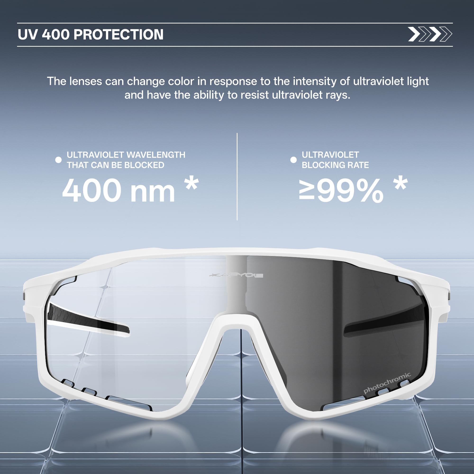 KAPVOE Gafas de Ciclismo Hombre Mujer K76 | Montura TR90, almohadilla nasal ajustable para ciclismo.