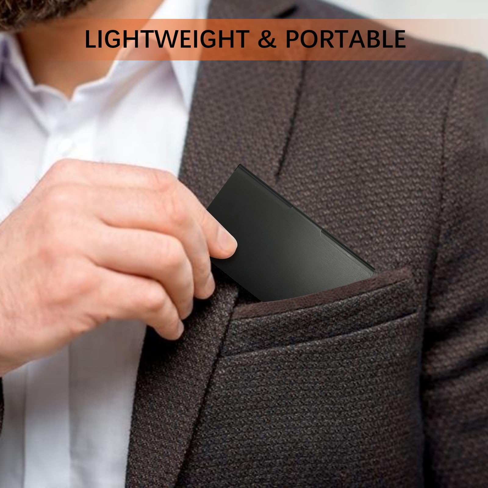4 Piezas Porta Tarjetas de Visita,Tarjetero Aluminio,Estuche para Tarjetas de Crédita para Hombre y Mujer (Negro + Plata)
