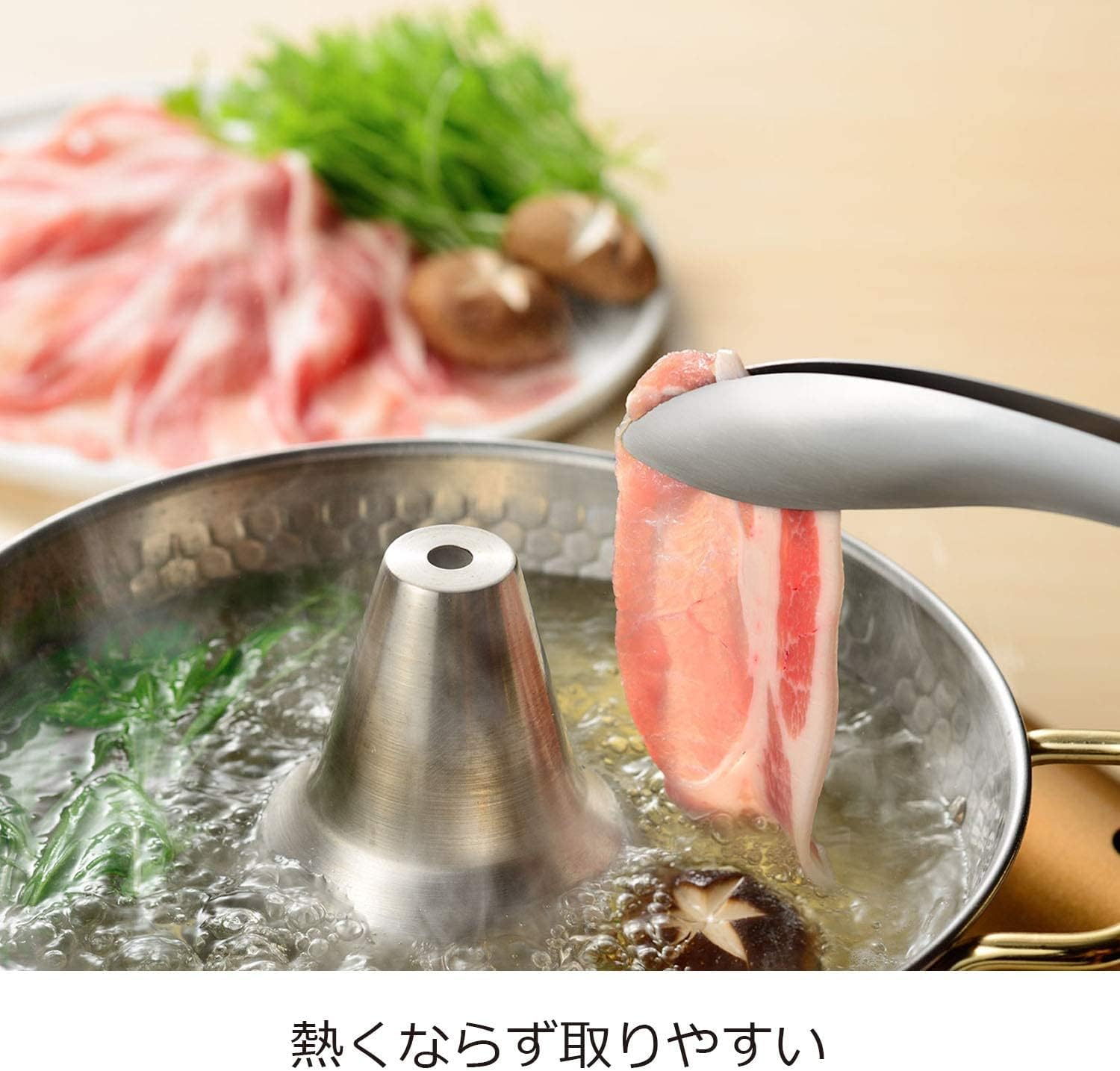 Oaks Leye TN1375 Tongs in Gift Box, Silver, Made in Japan