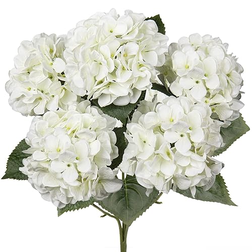 White Hydrangea Artificial Flowers Large Artificial Hydrangeas Silk Flower for