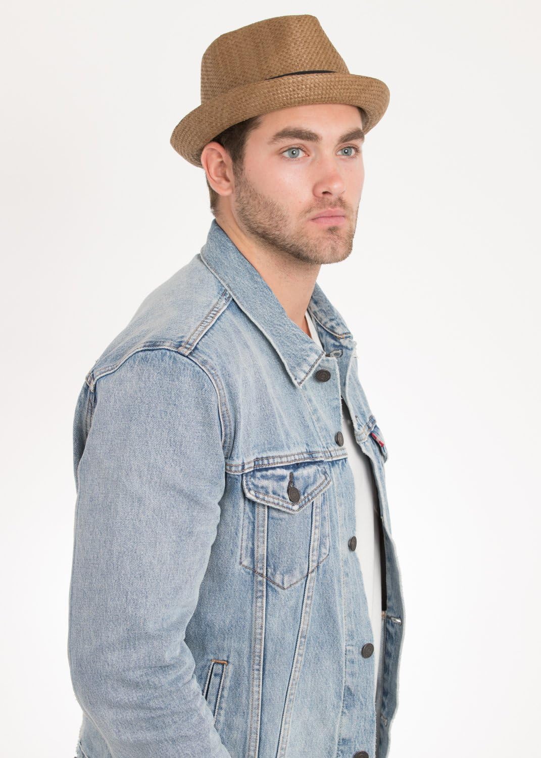 Peter Grimm Depp Natural Straw Fedora - Brown (S/M) : Clothing, Shoes & Jewelry
