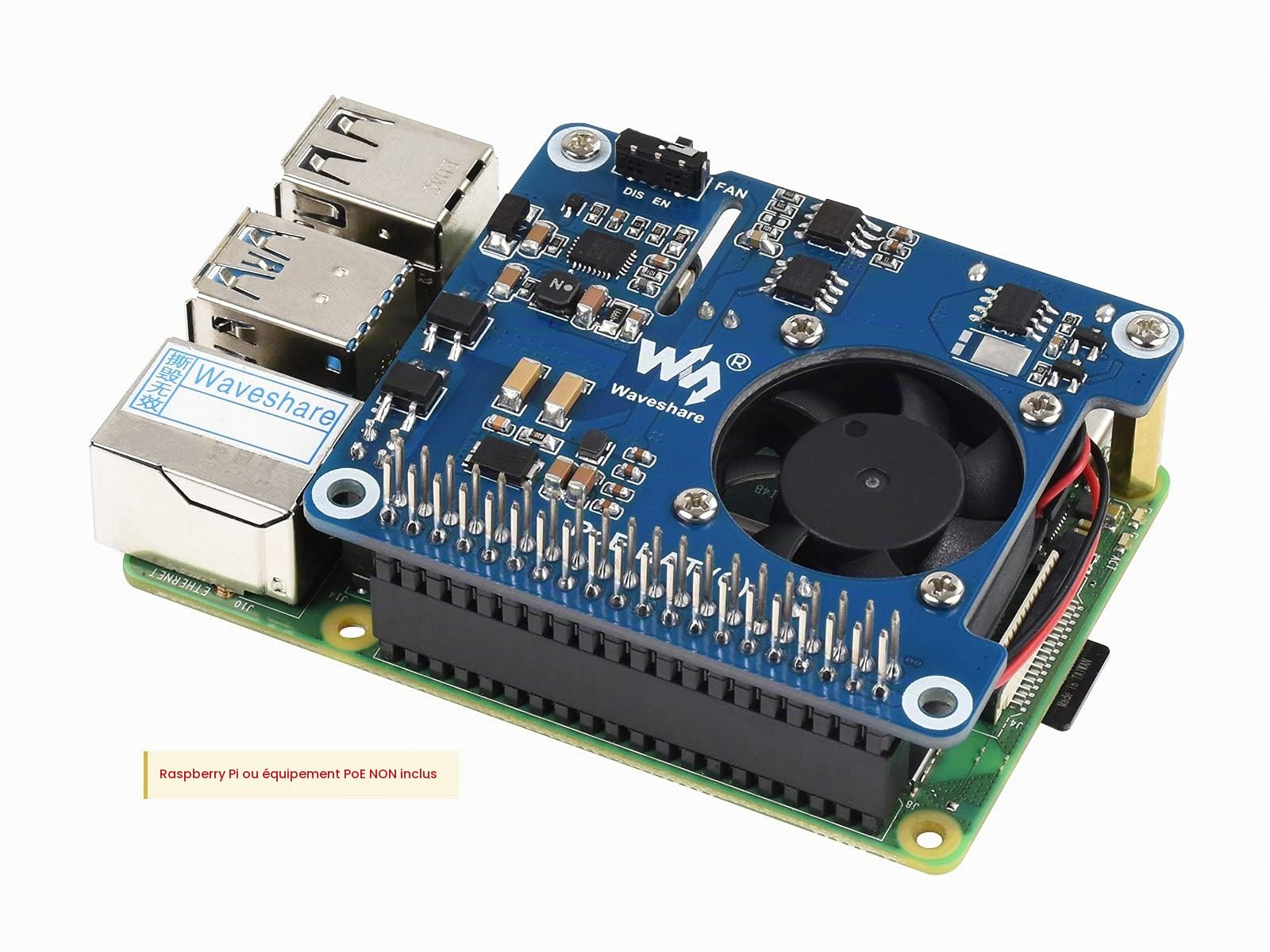 POE Hat for Raspberry Pi 4B 3B+,802.3af/at-Compliant,Power Over Ethernet Hat (C) Expansion Board for Raspberry Pi 3B+ 4B,with Cooling Fan and Heatsink