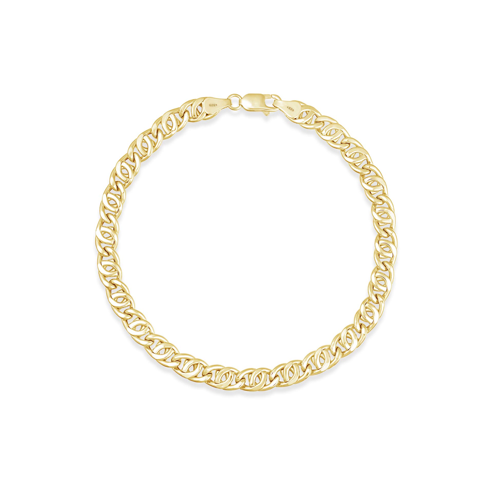 8er Panzer Armband 14 Karat / 585 Gelbgold Breite 5.00 mm Unisex