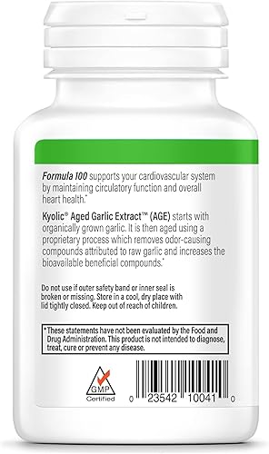 Miniatura 7 de Cápsulas con extractos de ajo añejado Kyolic, fórmula 100 original cardiovascular, 100-32, Pastillas, 1, 1