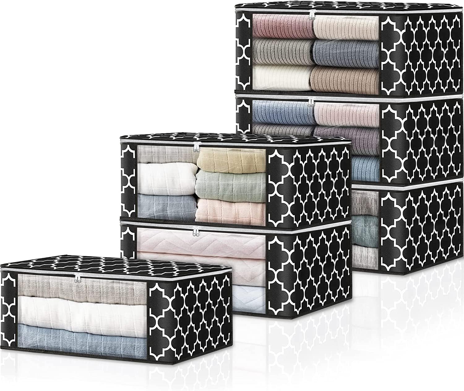 KIKA Non-Woven Homs Mini 30L Foldable Clothes Storage Organizer Bags With Large Clear Window For Closet, Dorm, Pillows, Bedding, Clothes, Stuffed Toys, Blankets (B0CR1FDYBT) Amazon Price History, Amazon Price Tracker