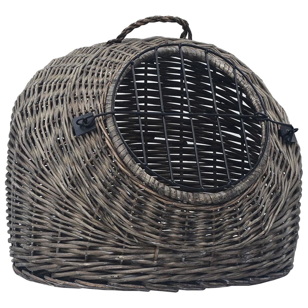 vidaXL Transportín para Gatos Sauce Natural Gris 60x45x45 cm