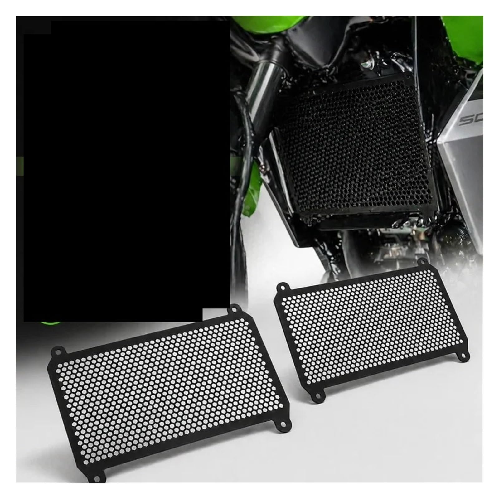 Compatible con Kawasaki Ninja 500 Z500 Protector de radiador de malla de refrigeración por agua (negro Z500 1 unidad)