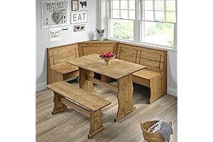 Solid Wood Corner Kitchen Table Set 64.8 x 19.9 x 33.4 Inches