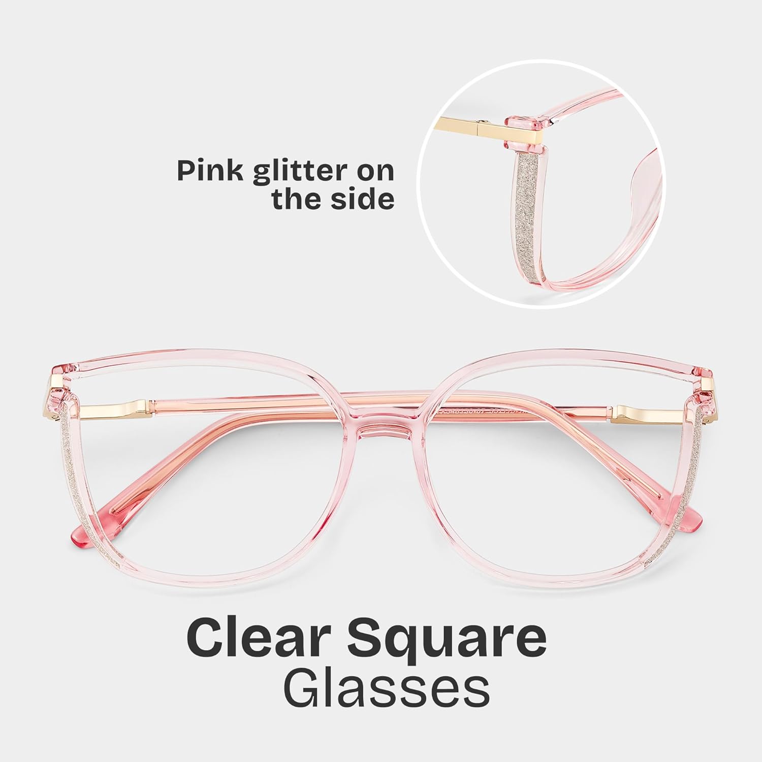 Zeelool Blue Light Blocking Glasses, TR90 Cat Eye Glasses Frame for Women with Non-prescription Lens Rodz ZJGT548130 Light Pink Clear Lens image 4 of 8 B0FL1PWTMZ