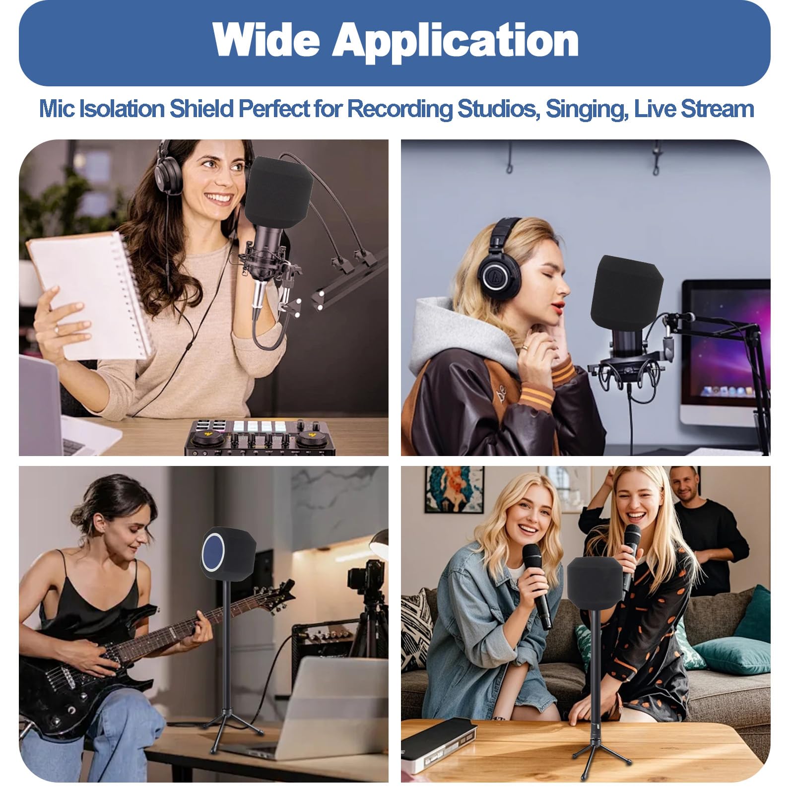 Mikrofon-Windschutz, Pop-Filter, Isolationsball, Windschutz, Akustikfilter für Aufnahmestudios, schallabsorbierender Schaumstoff, reduziert Lärm und Reflexionen | Akustikschaum mit hoher Dichte, 360°-Schallabsorption, kompaktes Design für sauberere Gesang