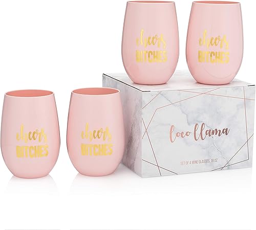 Copas de vino de propuesta de dama de honor y regalos de fiesta nupcial  100% plástico Tritan irrompible  Lámina dorada  Suministros para despedida