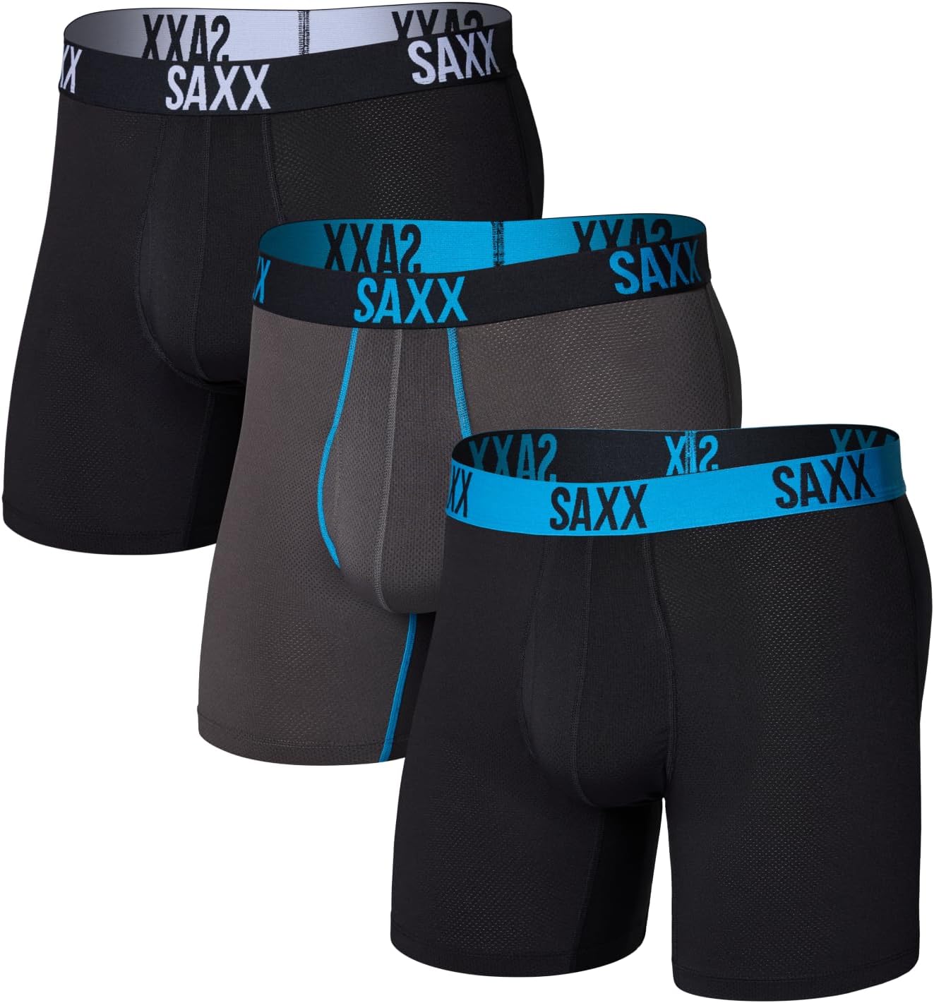SAXX Underwear Co. Men's Core Performance Mesh Boxer Brief with Fly, Pouch, 3-pack