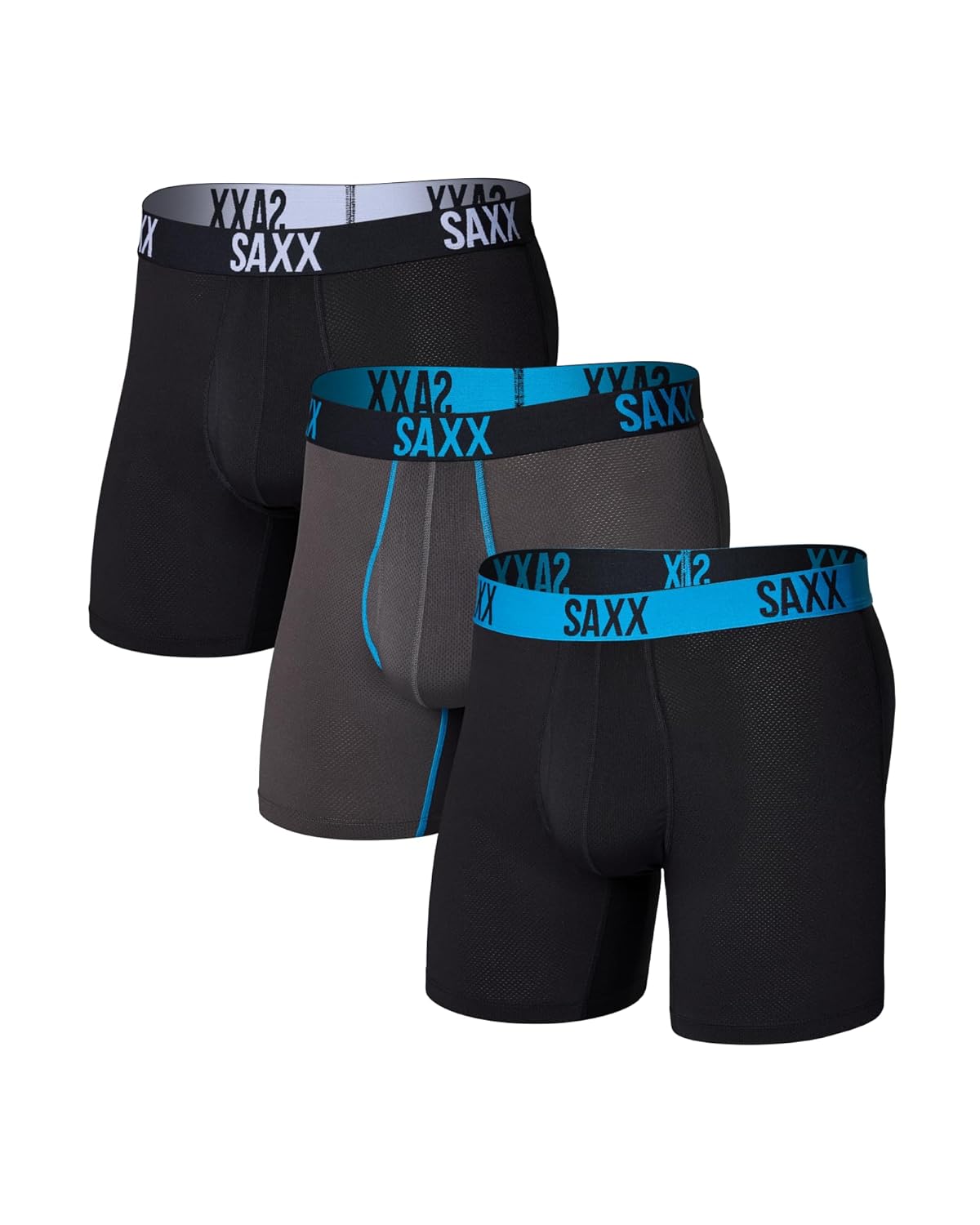 SAXX Underwear Co Mens Core Performance Mesh Boxer Brief with Fly Pouch 3-pack