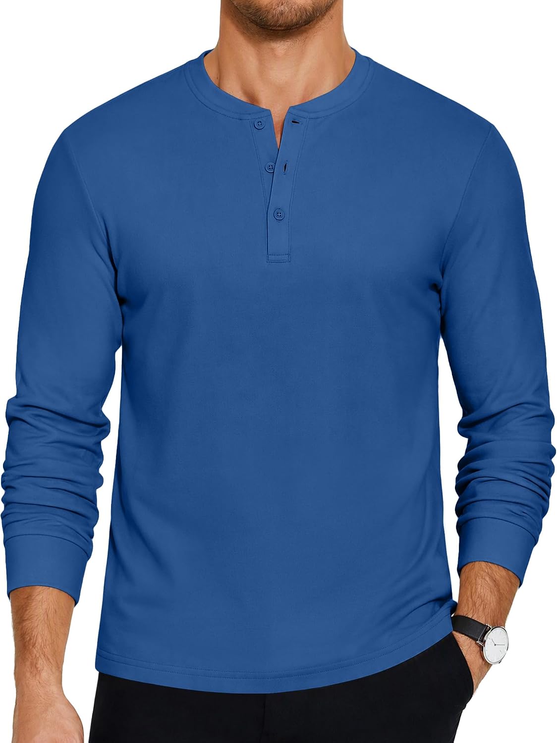 COOFANDY Men's Henley T-Shirts Long Sleeve Pullover Shirt Casual Basic Tees