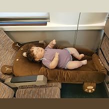 Airplane Bed for Toddler, Car Mattress Back, Airplane Baby Travel Bed, Kids Airplane Bed with Harness, No need to inflate Color Brown