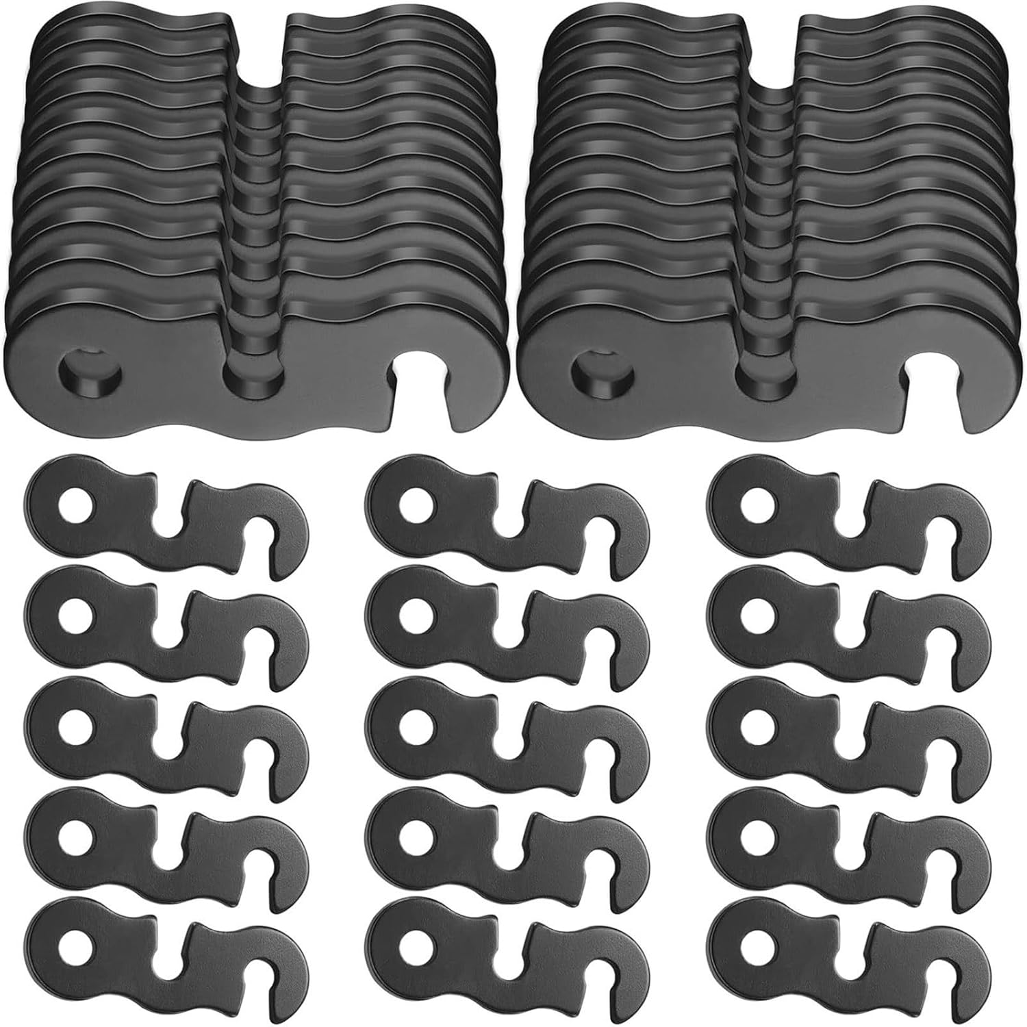 Pack of 100 Adjustable Tent Rope Locks Nonslip Aluminum Alloy Texture Portable Camping Securing Tool Accessories