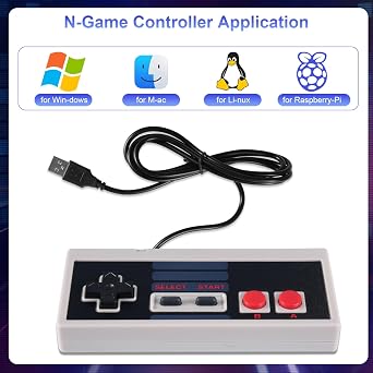 Binghe NES Controller Game Controller für Mini NES mit USB Anschluss USB Gamepad mit Kabelgebunden Classic für PC/M-A-C/Raspberry Pi3 / RetroPie NES Emulator(2 Stück)