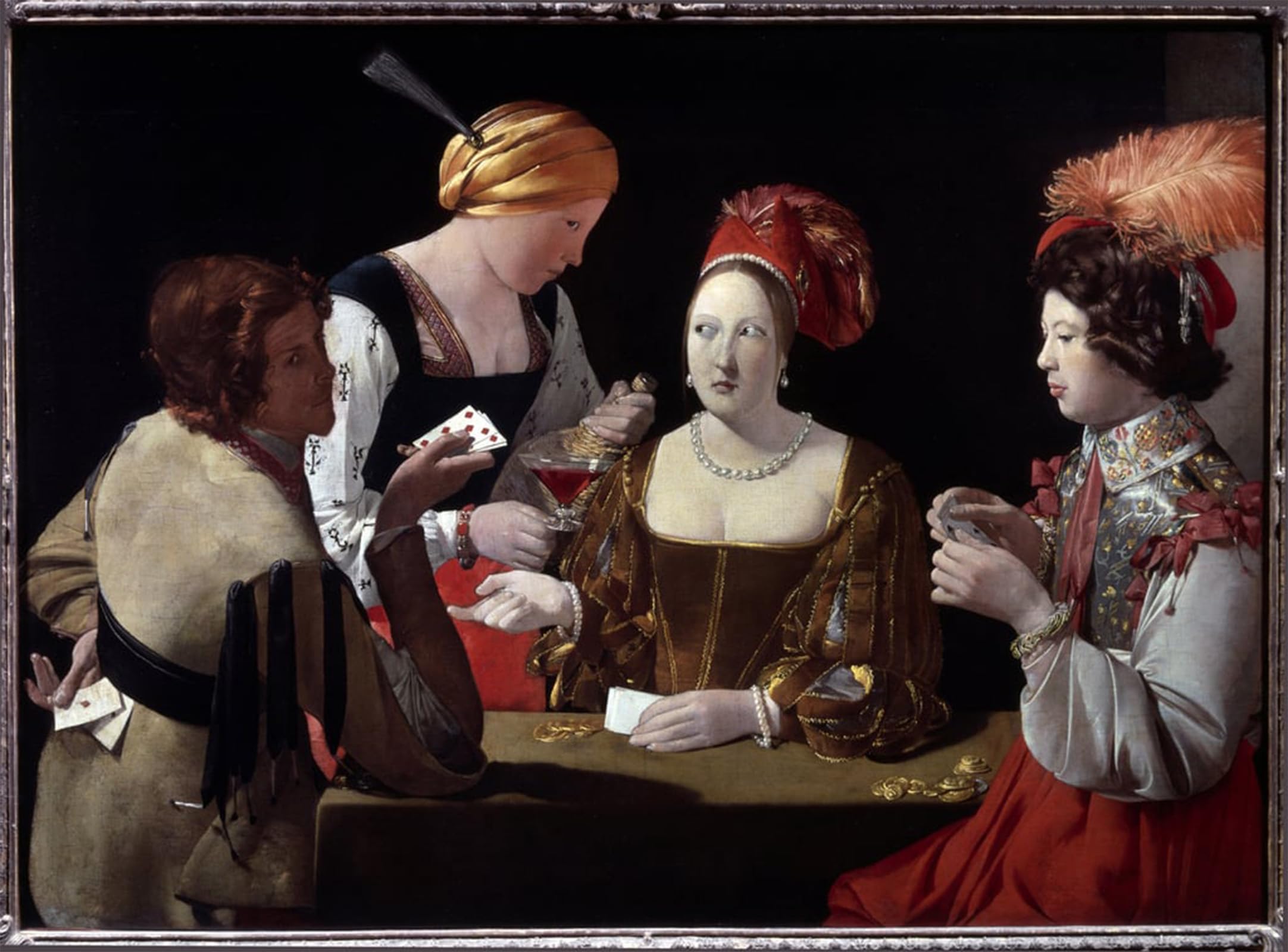SERENDIPITP Aesthetic Poster Photo Wall Print Retro Picture the Cheat with the Ace of Oil on Canvas by Georges De La Tour Modern Wall Artwork for Home Decor 60x90cm