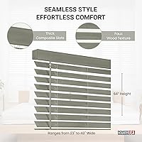 Vista 7 de PowerSellerUSA Persianas sin cordones, privacidad y oscurecimiento de la habitación, mini persiana de vinilo de 2 pulgadas de listones, tratamiento