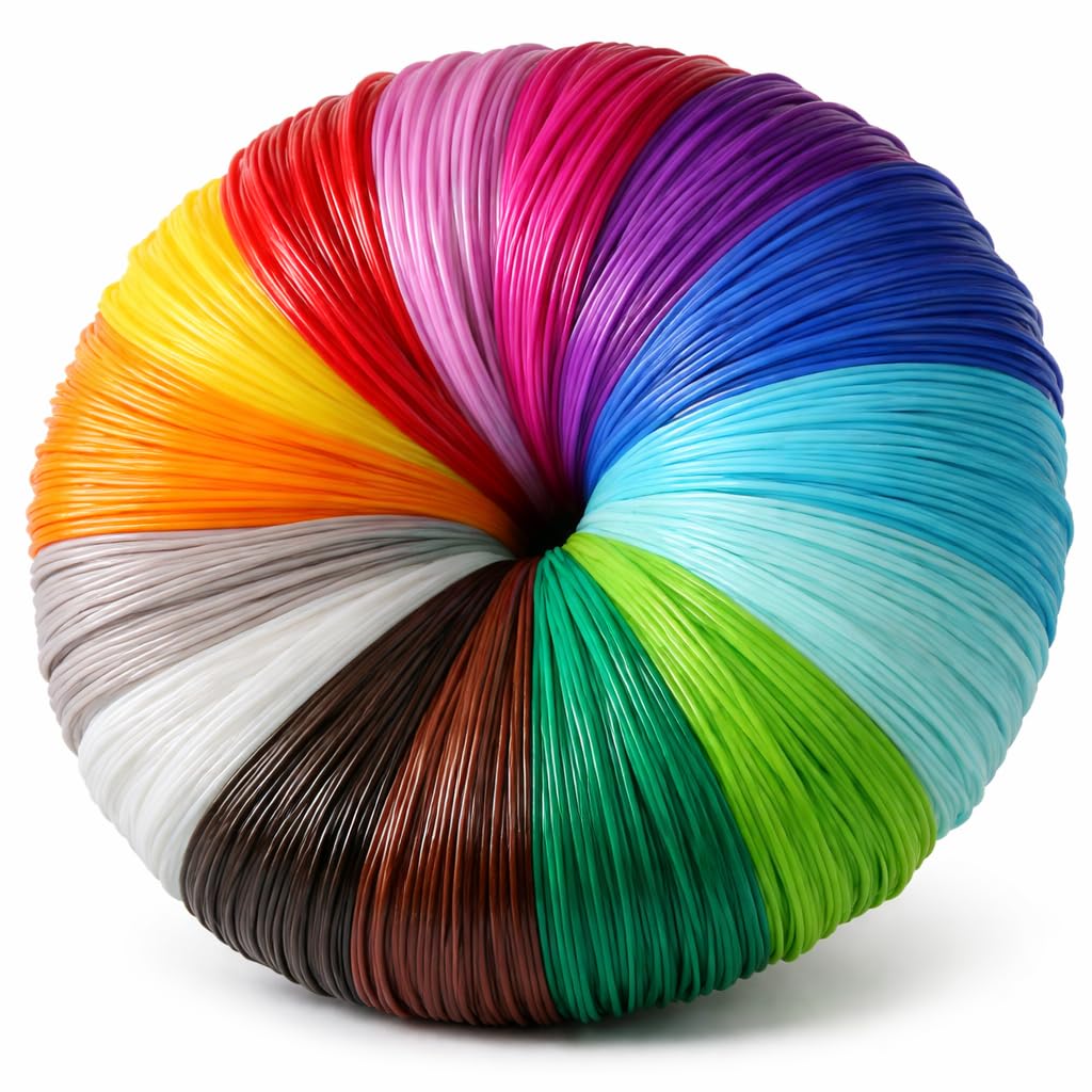 Filamento PLA de 1,75 mm para bolígrafos 3D, 20 colores y 100 m, juego de filamentos para proyectos creativos, escuela y bricolaje