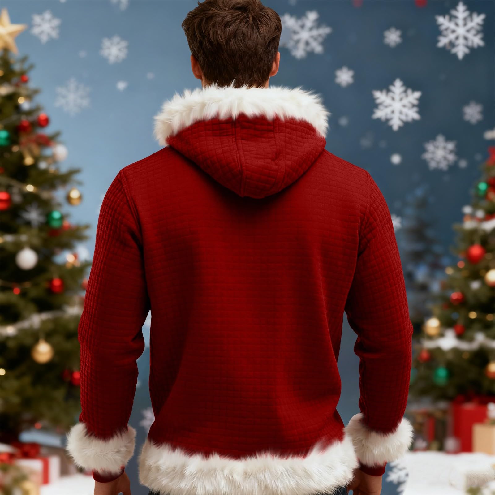 Chaqueta Verano Hombre Sudadera con Capucha De Forro, Estilo Oversize, Tallas Grandes, Manga Larga, Casual, Ideal para Invierno. L (Red, XXL) Gimnasio Softshell Ropa Playa Grandes