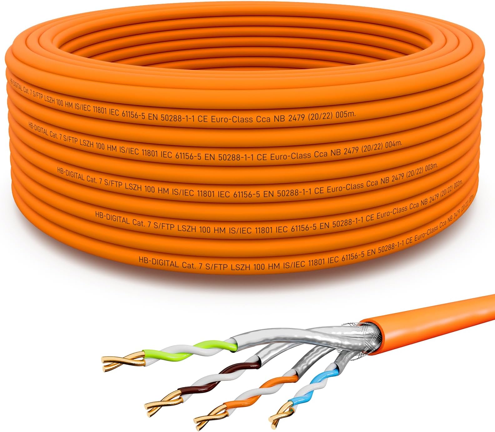 1X 30M Câble Patch Cat6 S-Ftp Pimf Blindage Cat.6 Câble Réseau Rj45 Câble Ethernet Dsl Lan