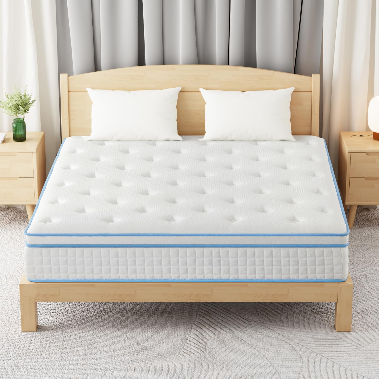 12 Inch Full Size Mattress,Cooling-Gel Memory Foam and Individually Pocket Innerspring Hybrid Bed Mattress