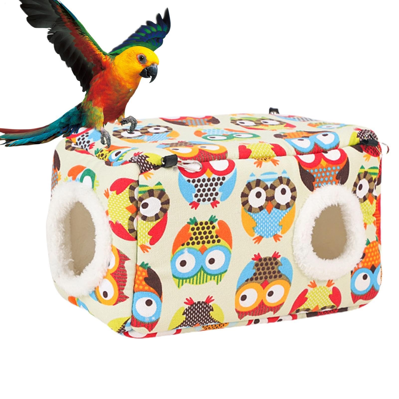 Lit cachette pour perroquets et perruches avec lit de couchage lavable