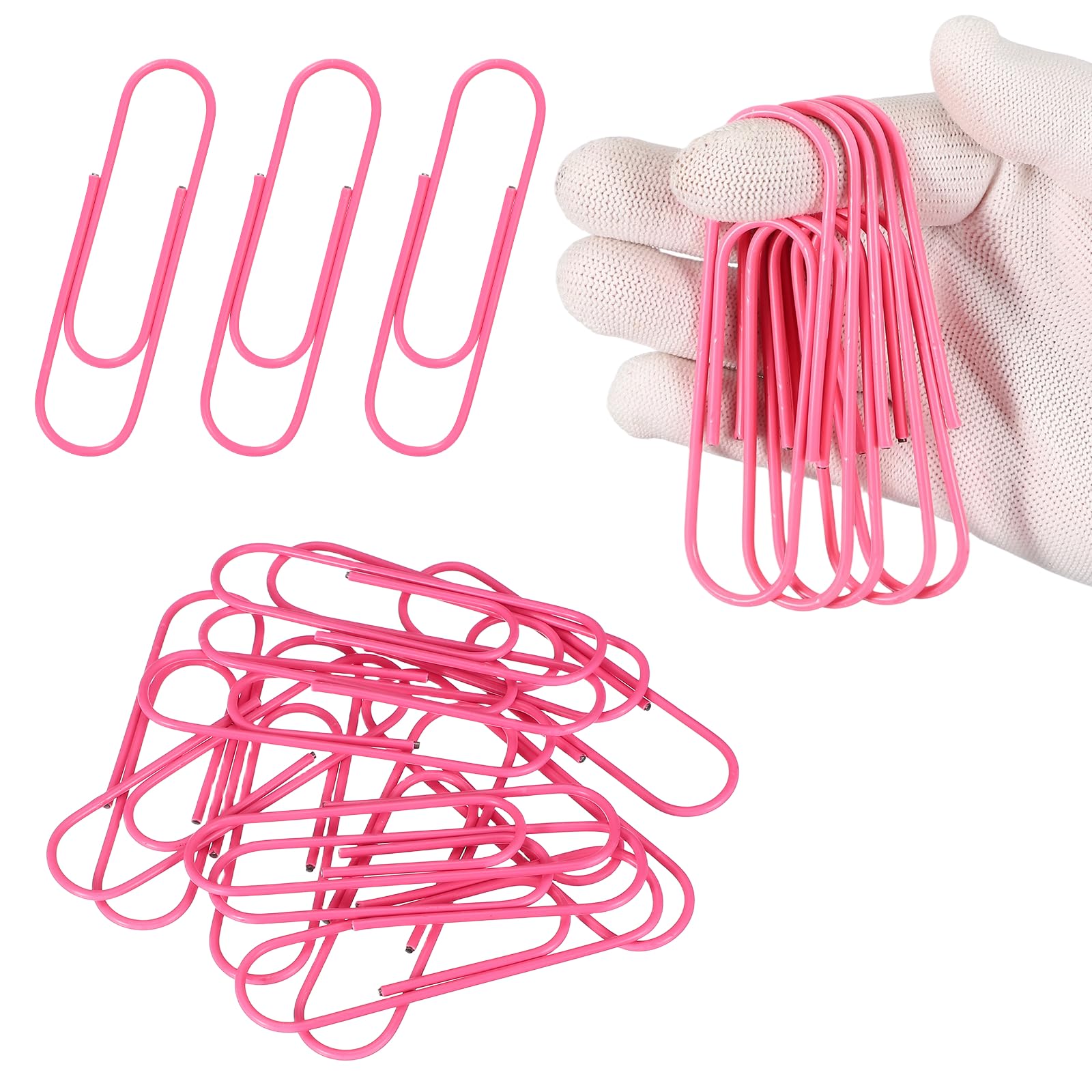 PATIKIL 10cm / 4 Inch Extra Large Paper Clip, 12 Pack Coated Giant Metal Paper Clip Rustproof for Documents DIY Crafts Home Office, Pink