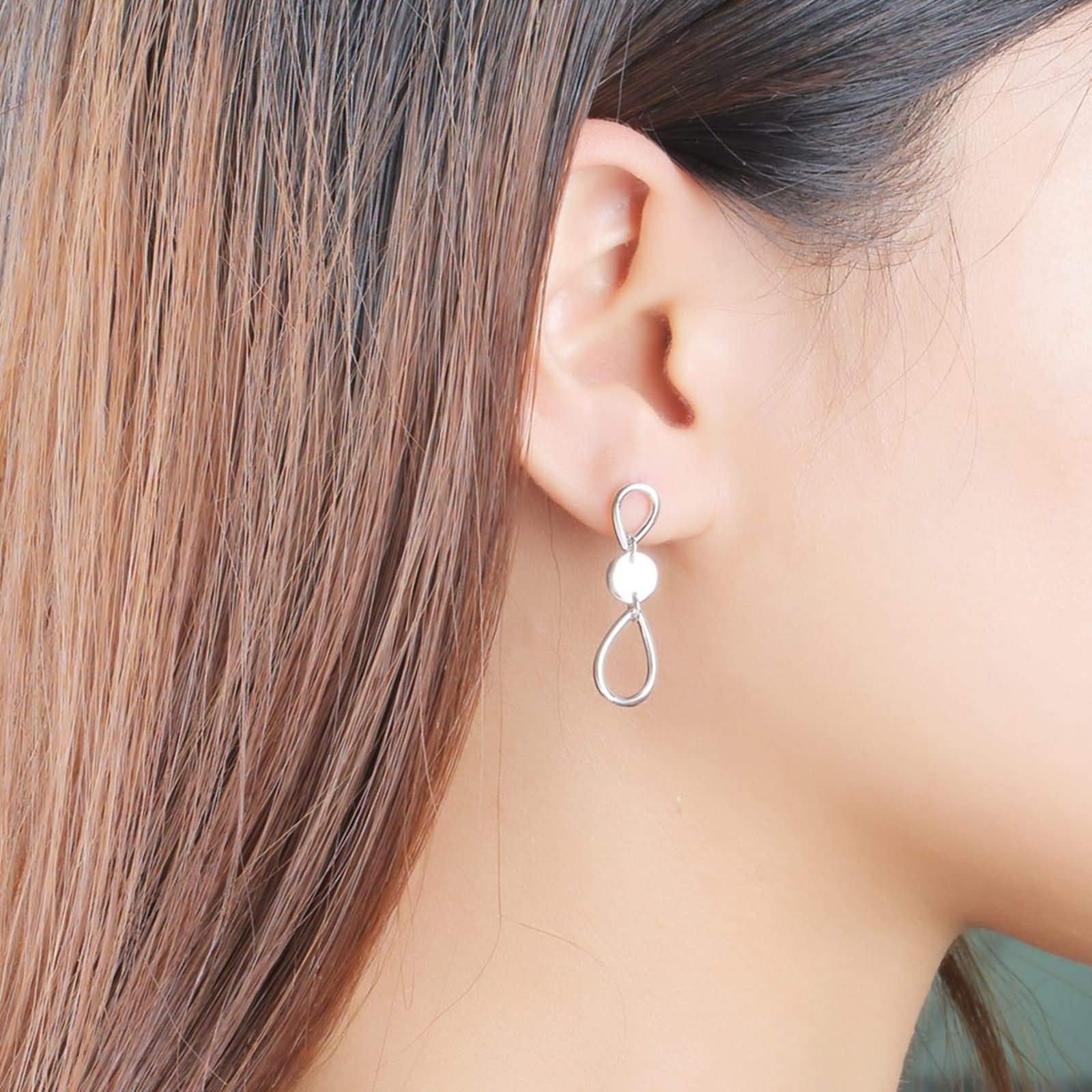 Ohrhänger aus 925er-Sterlingsilber, Tropfen- und Hängeohrringe für Damen, Tropfen- und Kreisanhänger