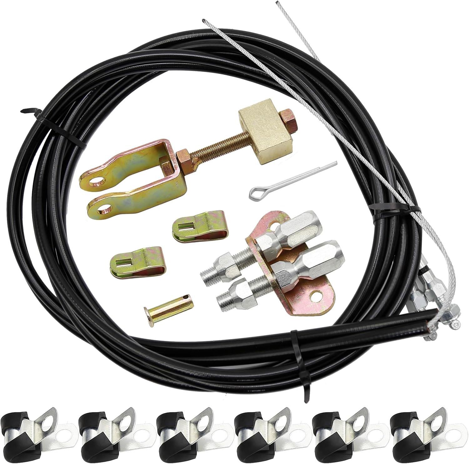 330-9371 Universal Emergency Parking Brake Cable Complete Kit 110" Long Cables with 97" Long Sheath E-Brake Set Replace# 140-14415-R