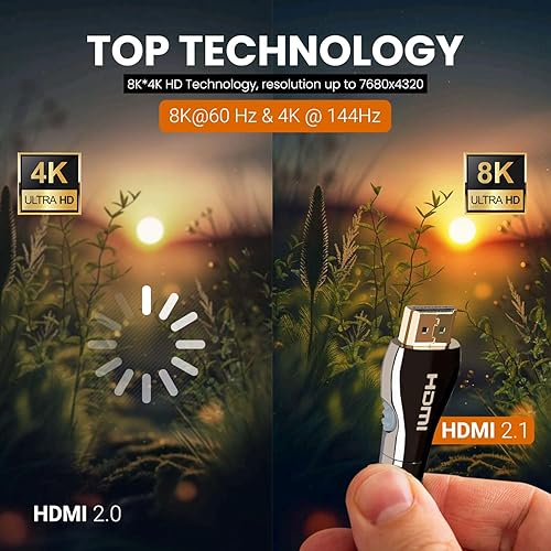 Miniatura 4 de Cable HDMI certificado de 6 pies (HDMI 2.1 10K 8K) HDMI de ultra alta velocidad HDR 48Gbps eARC VRR Dolby Atmos Vision para PS5 Xbox Series X RTX