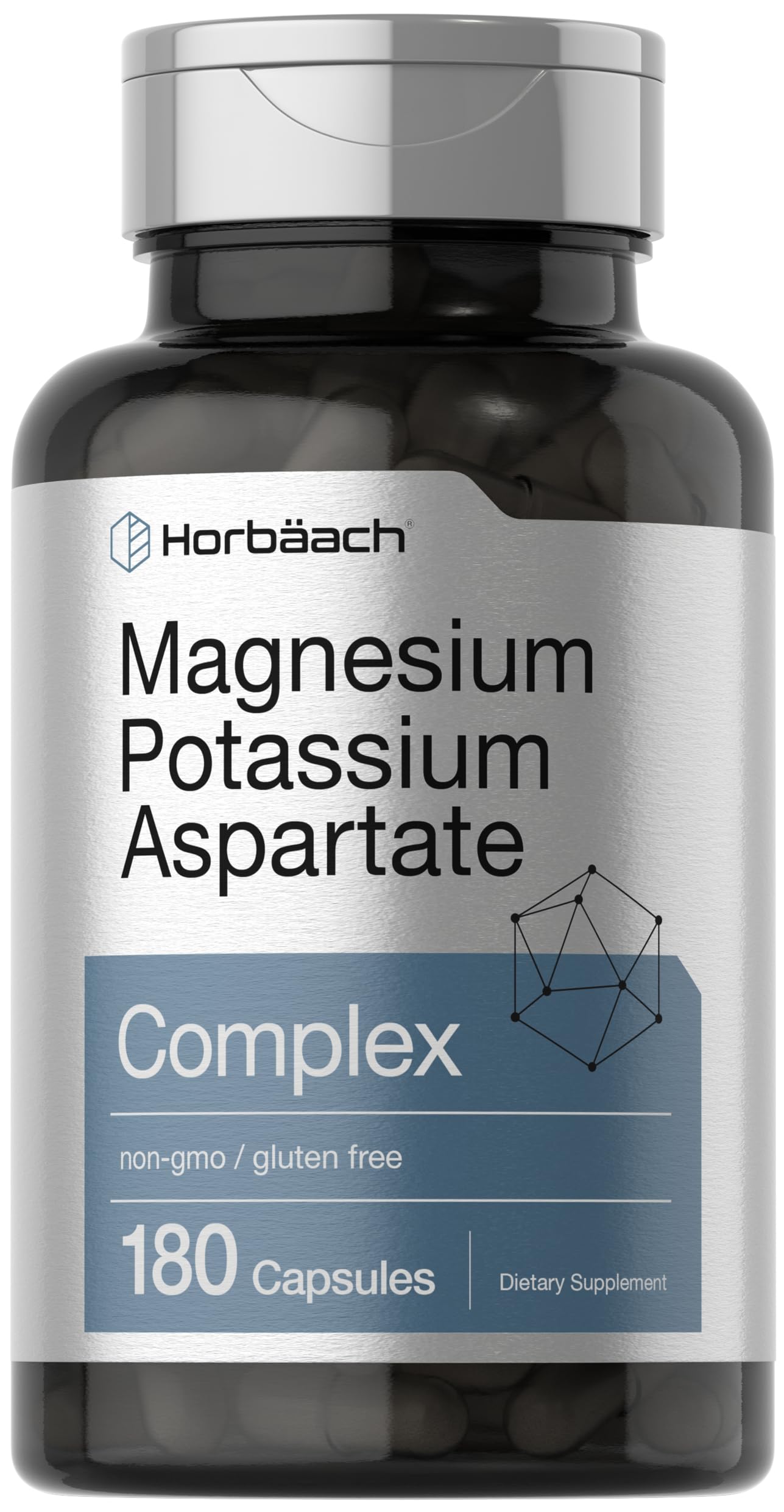 Horbäach Magnesium Potassium Aspartate Complex | 180 Capsules