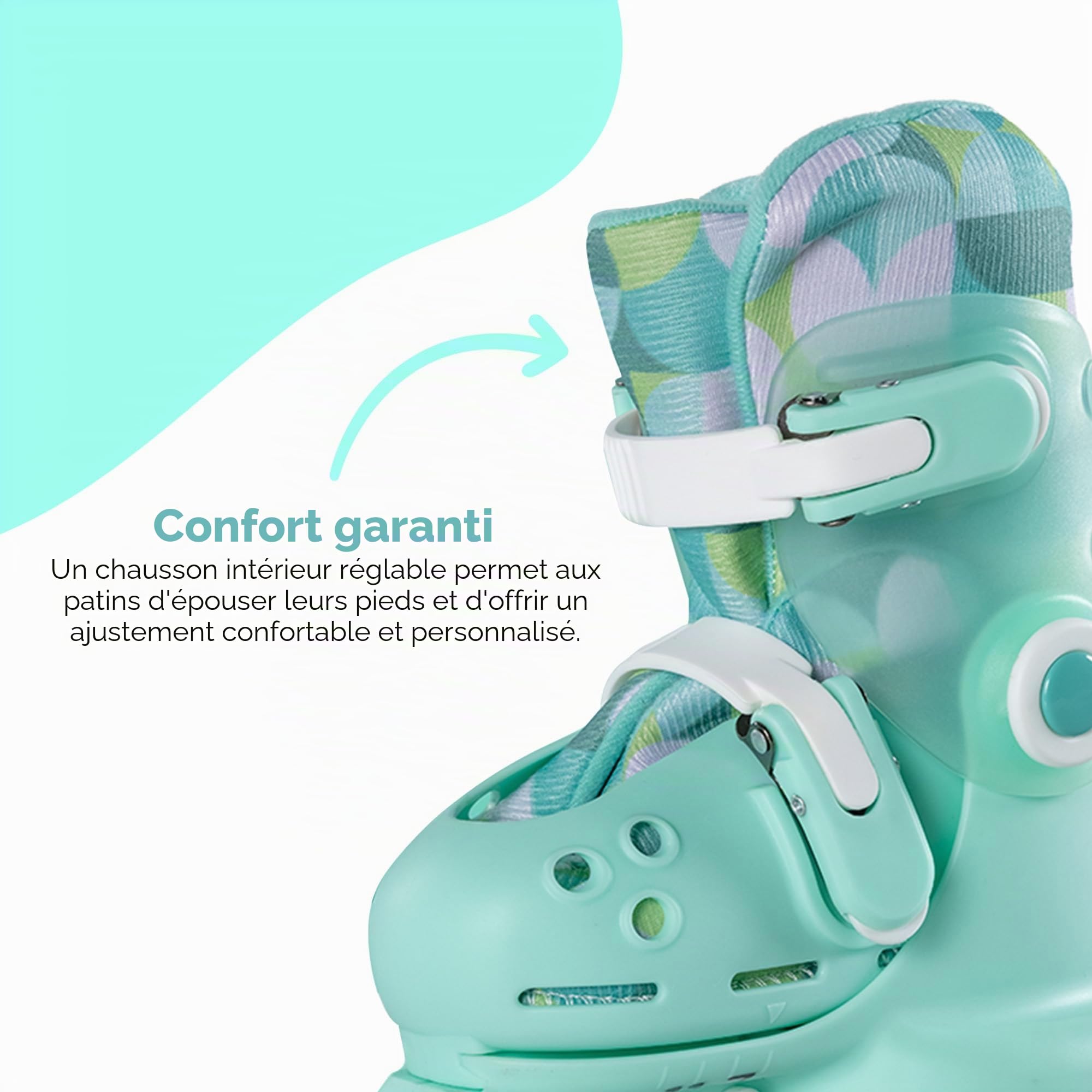 Yvolution Twista Patins à roulettes réglables 2 en 1 pour débutants, convertisseurs de roues d'apprentissage en patins à roues alignées, aucun outil nécessaire pour fille garçon de 2 ans et plus, taille 39-44