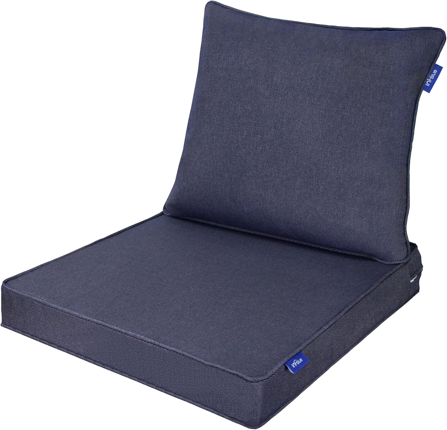 Deep Seating Chair Cushion Outdoor Patio Seat and Back Cushion Set for Outdoor Furniture Water Repellent 22'' x 24'' Patio Deep Seat Cushions Fade Resistant (Blue Grey)