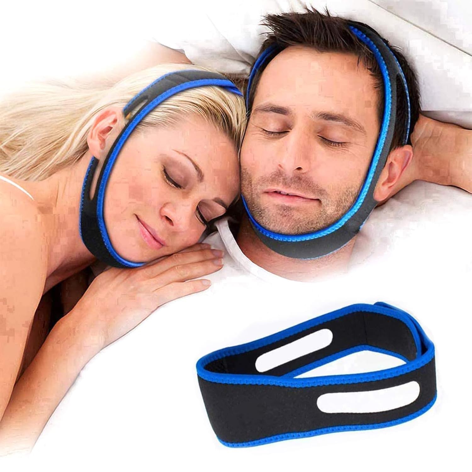 Anti Snoring Chin Strap Best Stop | Snoring Device | Adjustable Snore | Reduction Belt Sleep | Aids Chin Strips | New Anti-Snoring Belt | For Men Women Snoring (1)