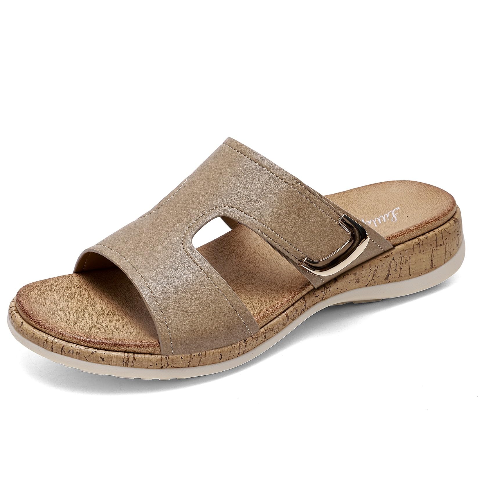 Littleplum Pantoletten Damen Sandalen Arch Support Bequem Hausschuhe mit Verstellbare Schnalle