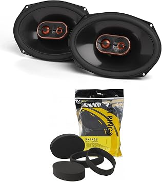 Infinity Reference Series 1 Pair REF697MF 6x9 2-Way Coax Set with RKFR69 Roadkill Fast Rings 6x9